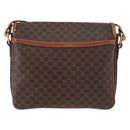 CELINE Macadam Canvas Shoulder Bag PVC Leather Brown Gold Auth ka776-3