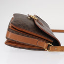 CELINE Macadam Canvas Shoulder Bag PVC Leather Brown Gold Auth ka776-4