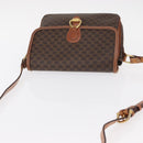 CELINE Macadam Canvas Shoulder Bag PVC Leather Brown Gold Auth ka776-6