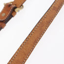 CELINE Macadam Canvas Shoulder Bag PVC Leather Brown Gold Auth ka776-9