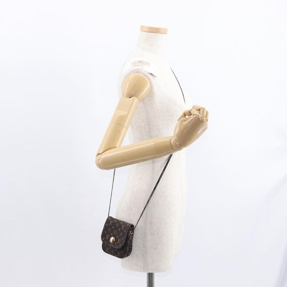 LOUIS VUITTON Monogram Mini Pochette Cancun Pouch Brown M95313 LV Auth ka777