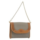 Christian Dior Shoulder Bag PVC Gray Gold Auth ka778-1