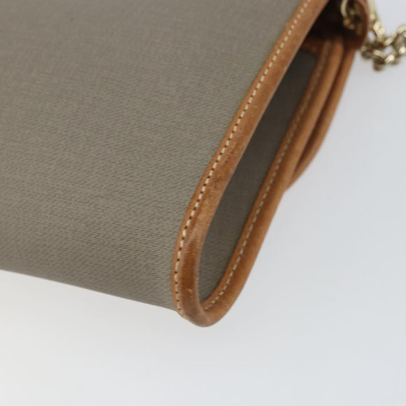 Christian Dior Shoulder Bag PVC Gray Gold Auth ka778