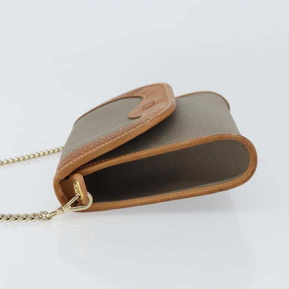 Christian Dior Shoulder Bag PVC Gray Gold Auth ka778