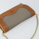 Christian Dior Shoulder Bag PVC Gray Gold Auth ka778-6