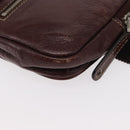 GUCCI Waist Bag Leather Bordeaux Silver 201846 Auth ka781-11