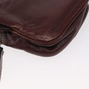 GUCCI Waist Bag Leather Bordeaux Silver 201846 Auth ka781-12