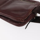 GUCCI Waist Bag Leather Bordeaux Silver 201846 Auth ka781-13