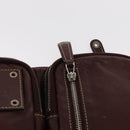 GUCCI Waist Bag Leather Bordeaux Silver 201846 Auth ka781-14