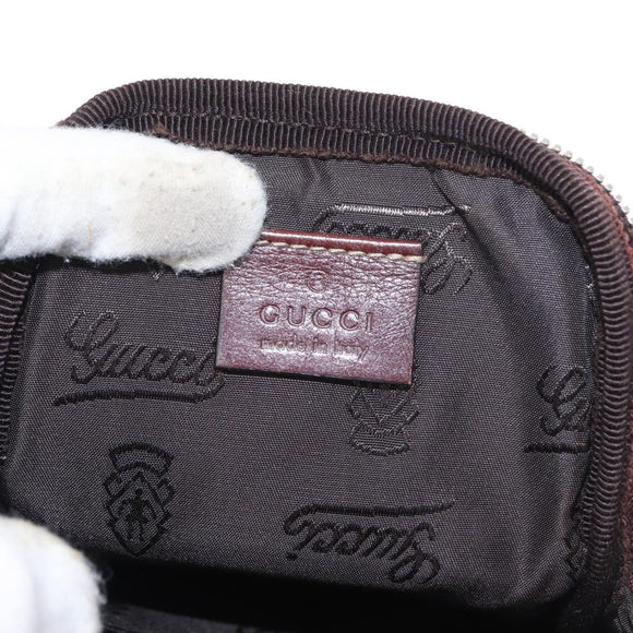 GUCCI Waist Bag Leather Bordeaux Silver 201846 Auth ka781