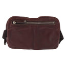 GUCCI Waist Bag Leather Bordeaux Silver 201846 Auth ka781-3