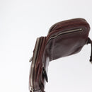 GUCCI Waist Bag Leather Bordeaux Silver 201846 Auth ka781-6