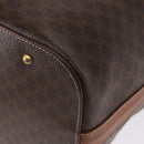 CELINE Macadam Canvas Shoulder Bag PVC Leather 2way Brown Gold Auth ka784-17