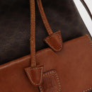 CELINE Macadam Canvas Shoulder Bag PVC Leather 2way Brown Gold Auth ka784-19