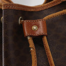 CELINE Macadam Canvas Shoulder Bag PVC Leather 2way Brown Gold Auth ka784-20