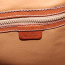 CELINE Macadam Canvas Shoulder Bag PVC Leather 2way Brown Gold Auth ka784-21