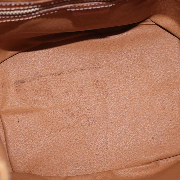 CELINE Macadam Canvas Shoulder Bag PVC Leather 2way Brown Gold Auth ka784