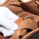 CELINE Macadam Canvas Shoulder Bag PVC Leather 2way Brown Gold Auth ka784-12