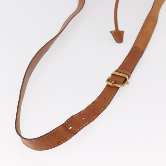 CELINE Macadam Canvas Shoulder Bag PVC Leather 2way Brown Gold Auth ka784