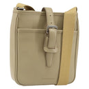 BURBERRY Shoulder Bag Leather Beige Silver Auth ka786-1