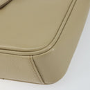 BURBERRY Shoulder Bag Leather Beige Silver Auth ka786-9