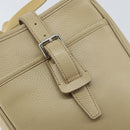 BURBERRY Shoulder Bag Leather Beige Silver Auth ka786-17