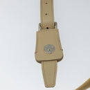 BURBERRY Shoulder Bag Leather Beige Silver Auth ka786-11