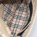 BURBERRY Shoulder Bag Leather Beige Silver Auth ka786-12