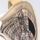 BURBERRY Shoulder Bag Leather Beige Silver Auth ka786-19