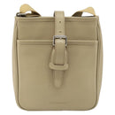 BURBERRY Shoulder Bag Leather Beige Silver Auth ka786-13