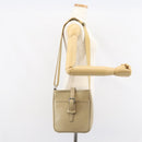 BURBERRY Shoulder Bag Leather Beige Silver Auth ka786-24