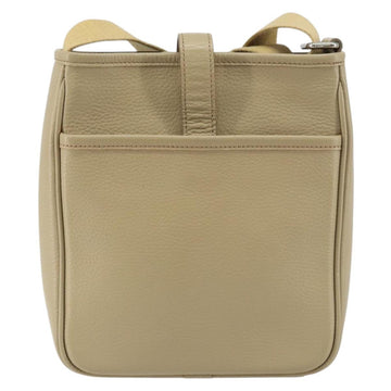 BURBERRY Shoulder Bag Leather Beige Silver Auth ka786 - 0