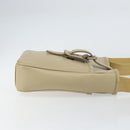 BURBERRY Shoulder Bag Leather Beige Silver Auth ka786-3