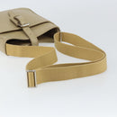 BURBERRY Shoulder Bag Leather Beige Silver Auth ka786-7