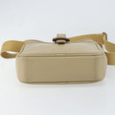BURBERRY Shoulder Bag Leather Beige Silver Auth ka786-5