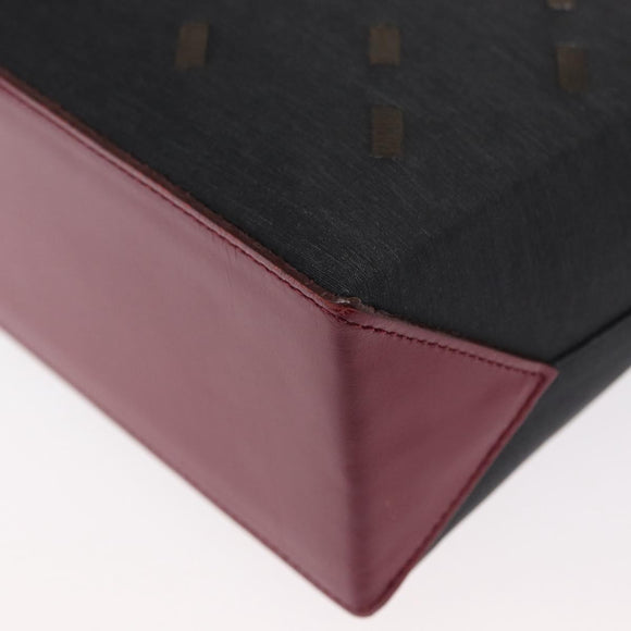 BURBERRY Nova Check Shoulder Bag Nylon Leather Gray Silver Auth ka787