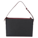 BURBERRY Nova Check Shoulder Bag Nylon Leather Gray Silver Auth ka787-3