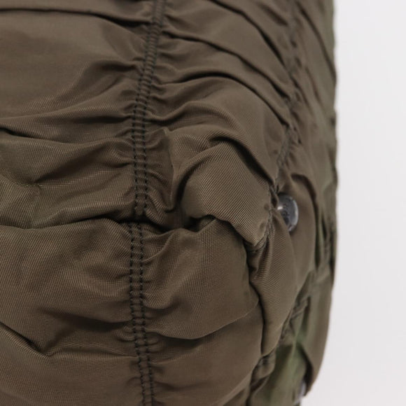 PRADA Shoulder Bag Nylon Leather Gray Auth ka788