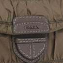 PRADA Shoulder Bag Nylon Leather Gray Auth ka788-17