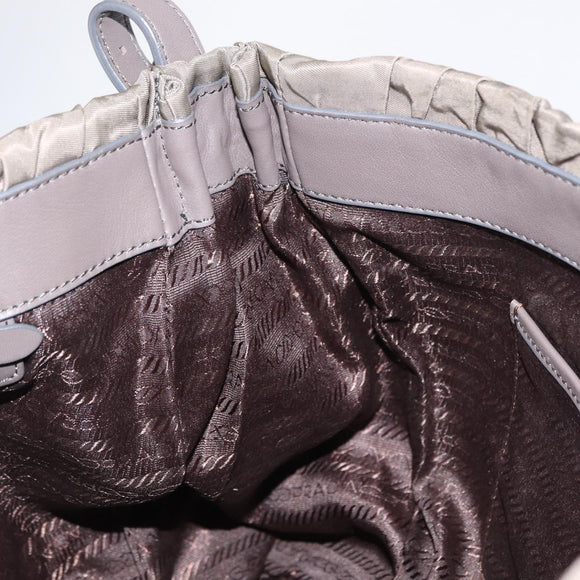 PRADA Shoulder Bag Nylon Leather Gray Auth ka788