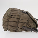 PRADA Shoulder Bag Nylon Leather Gray Auth ka788-3