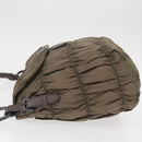 PRADA Shoulder Bag Nylon Leather Gray Auth ka788-4