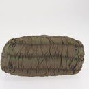 PRADA Shoulder Bag Nylon Leather Gray Auth ka788-5