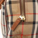 BURBERRY Nova Check Hand Bag Canvas Leather Beige Gold Auth ka789-14