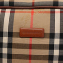 BURBERRY Nova Check Hand Bag Canvas Leather Beige Gold Auth ka789-15