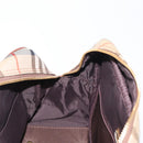 BURBERRY Nova Check Hand Bag Canvas Leather Beige Gold Auth ka789-19