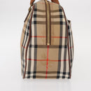BURBERRY Nova Check Hand Bag Canvas Leather Beige Gold Auth ka789-4