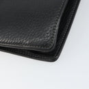 Burberrys Clutch Bag Leather Black Auth ka790-10