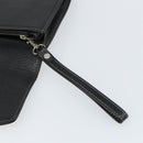 Burberrys Clutch Bag Leather Black Auth ka790-13