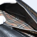 Burberrys Clutch Bag Leather Black Auth ka790-20